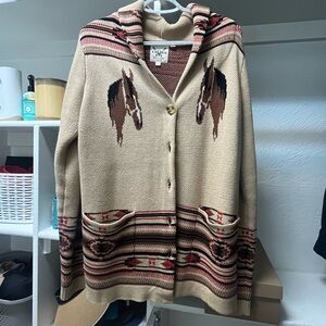 Rye Tan Horse Pattern Women's Cardigan